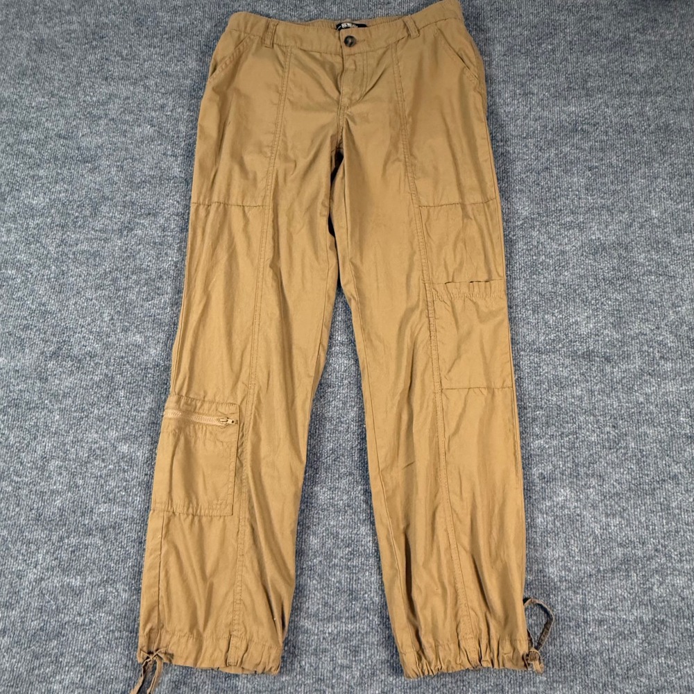 American Rewash Cargo Pants Tan Cotton Utility Adjustable Ankle Tie Size 5 27